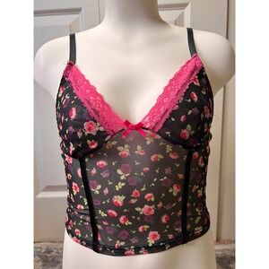 Y2K Sheer Corset Crop Top Size S